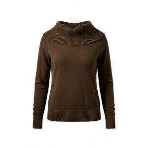 Elegant Brown Turtleneck Sweater for Women